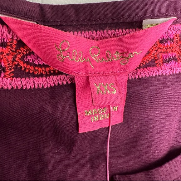 Lilly Pulitzer Corbett’s Embroidered cherry and Pinks Women's tunic size XXS NWT - Picture 6 of 11